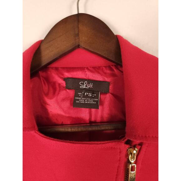 Luii Size S Women's Asymmetrical Zip Gold Moto Jacket - Picture 8 of 10